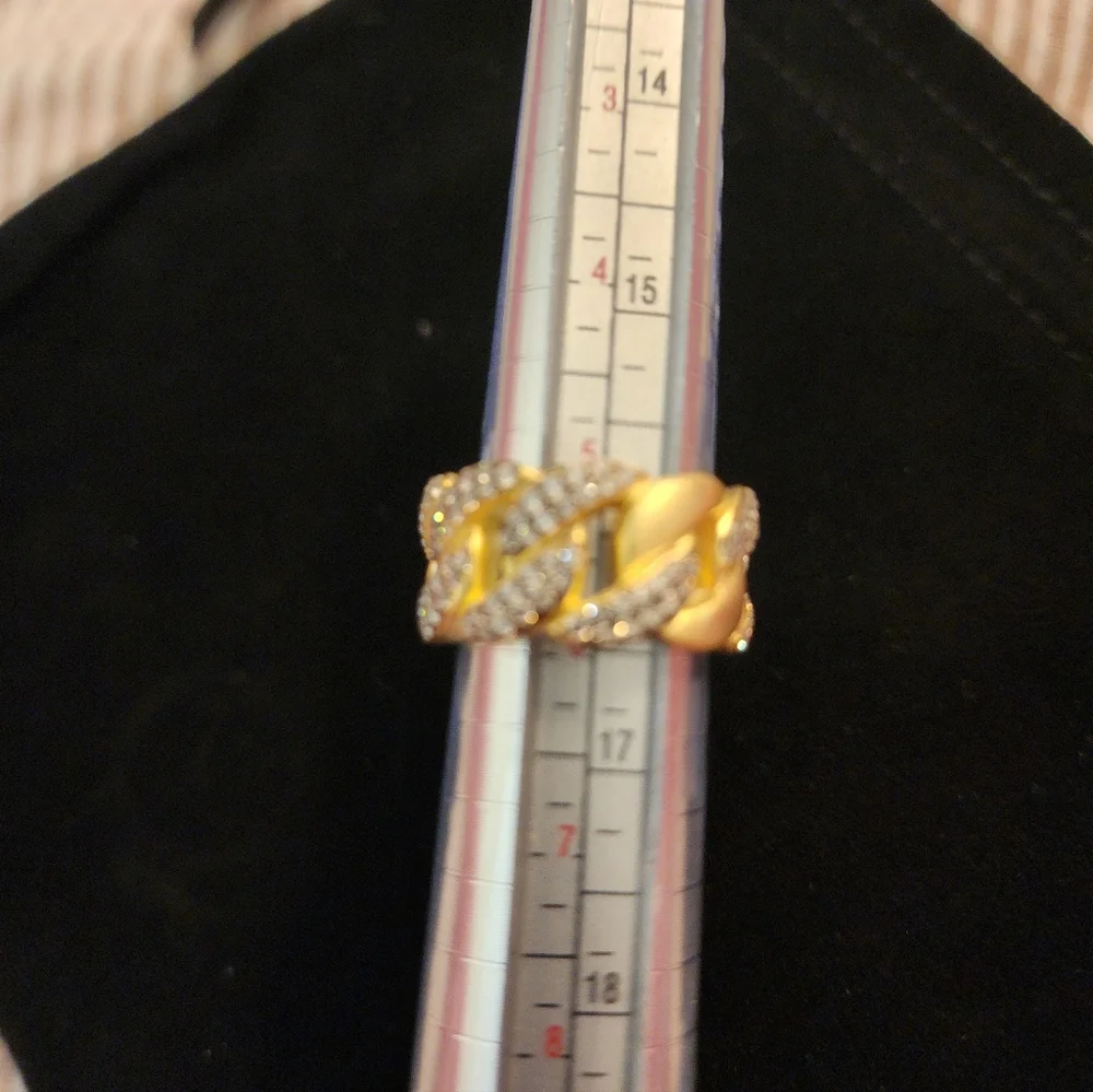 Elegant Freida Rothman 14K Gold Over Sterling Silver Women's Twist Ring Sz 6 New